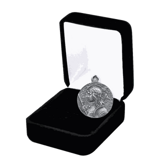 Vintage White Bronze Joan of Arc Medal, Domremy to Rouen