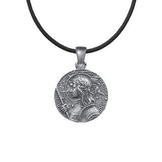 Vintage White Bronze Joan of Arc Medal, Domremy to Rouen