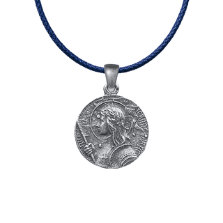 Vintage White Bronze Joan of Arc Medal, Domremy to Rouen