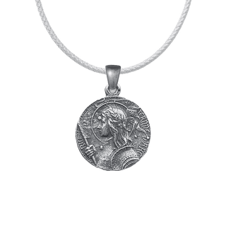 Vintage White Bronze Joan of Arc Medal, Domremy to Rouen