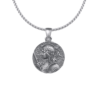 Vintage White Bronze Joan of Arc Medal, Domremy to Rouen