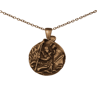 Vintage Bronze St. Christopher - Bas Relief Medal