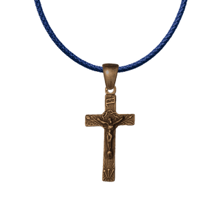 Vintage Bronze Crucifix with Flowering Arms and INRI