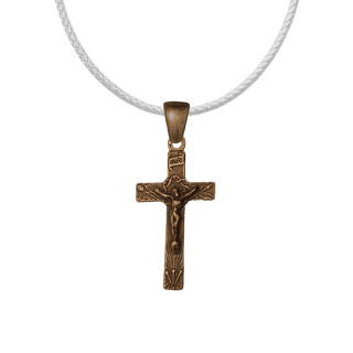 Vintage Bronze Crucifix with Flowering Arms and INRI
