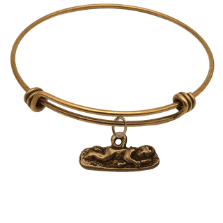 Vintage Bronze Sleeping Child Milagro Bangle Bracelet