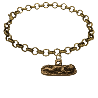 Vintage Bronze Sleeping Child Milagro Bracelet