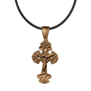 Vintage Bronze Celtic Knotwork Crucifix, Large