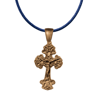 Vintage Bronze Celtic Knotwork Crucifix, Large