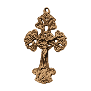 Vintage Bronze Celtic Knotwork Crucifix, Large