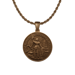 Vintage Bronze Joan of Arc Medal, France, Large