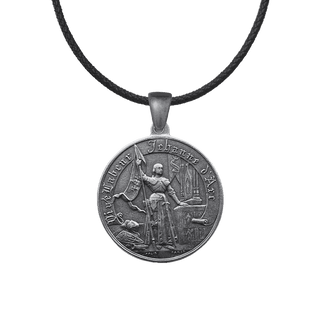 Vintage White Bronze Joan of Arc Medal, France, Large