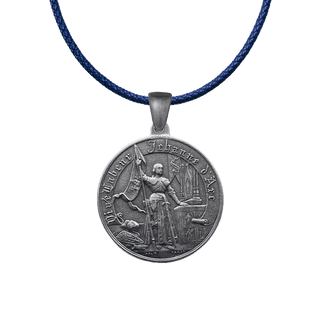 Vintage White Bronze Joan of Arc Medal, France, Large