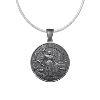 Vintage White Bronze Joan of Arc Medal, France, Large