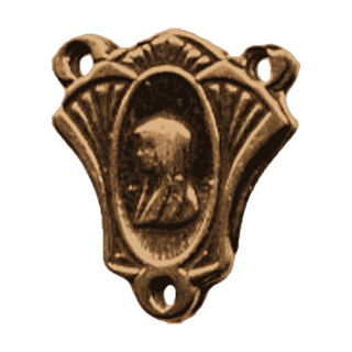 Vintage Bronze Madonna Fan Rosary Center