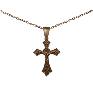 Vintage Bronze Radiant Halo Crucifix