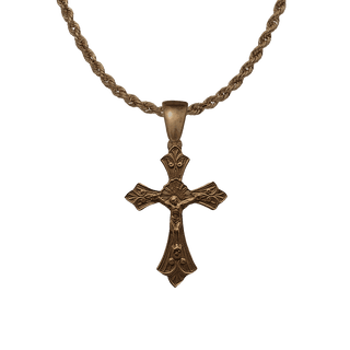 Vintage Bronze Radiant Halo Crucifix