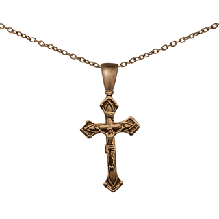 Vintage Bronze Elegant Flared-Arm Crucifix