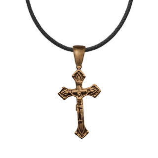 Vintage Bronze Elegant Flared-Arm Crucifix