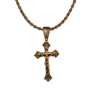 Vintage Bronze Elegant Flared-Arm Crucifix