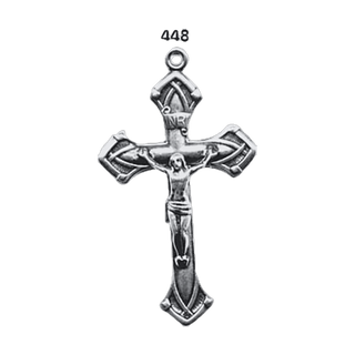 Vintage White Bronze Elegant Flared-Arm Crucifix