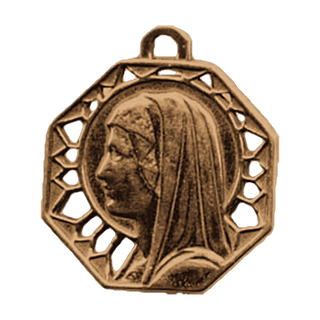 Vintage Bronze Openwork Madonna Medal