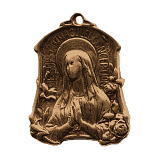 Vintage Bronze Antique Lourdes Medal, France