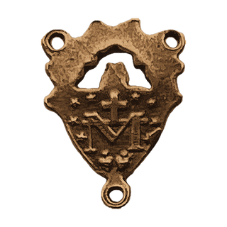 Vintage Bronze Sacred Heart and Crown of Thorns Center — reverse