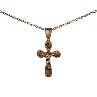 Vintage Bronze Little Roses Crucifix