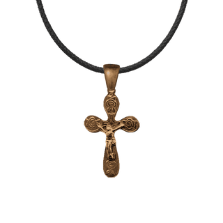 Vintage Bronze Little Roses Crucifix