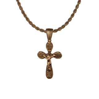 Vintage Bronze Little Roses Crucifix