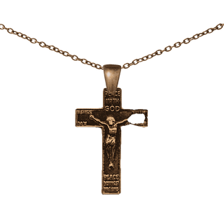 Vintage Bronze Peace With God Crucifix