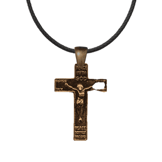 Vintage Bronze Peace With God Crucifix