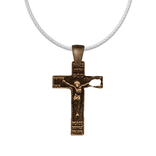 Vintage Bronze Peace With God Crucifix