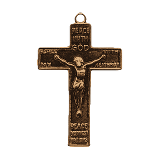 Vintage Bronze Peace With God Crucifix