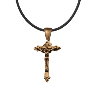 Vintage Bronze Fine Foliate Crucifix