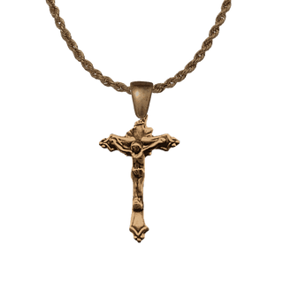 Vintage Bronze Fine Foliate Crucifix
