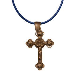 Vintage Bronze Four Roses Crucifix