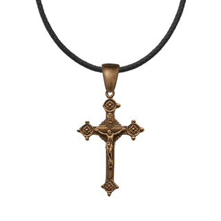 Vintage Bronze Four-Rosette Radiant Crucifix