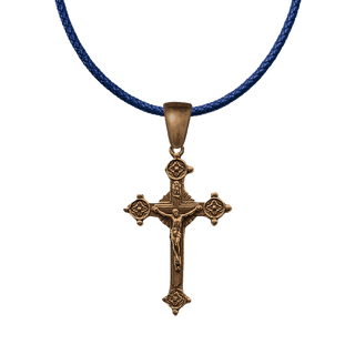 Vintage Bronze Four-Rosette Radiant Crucifix