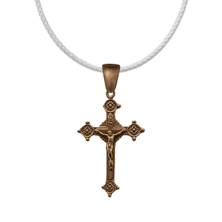 Vintage Bronze Four-Rosette Radiant Crucifix