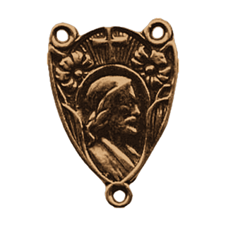 Vintage Bronze Head of Christ Rosary Center