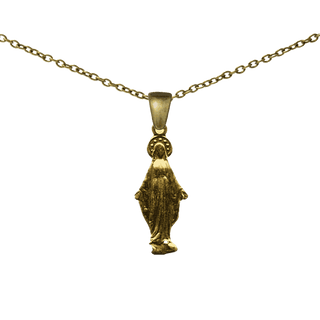 Vintage Yellow Bronze Our Lady of Grace Figural Medal