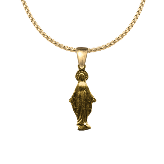 Vintage Yellow Bronze Our Lady of Grace Figural Medal