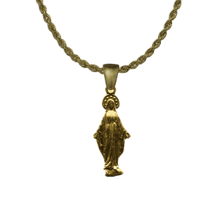 Vintage Yellow Bronze Our Lady of Grace Figural Medal