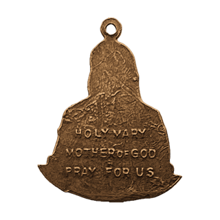 Vintage Bronze Immaculate Heart of Mary Medal — reverse