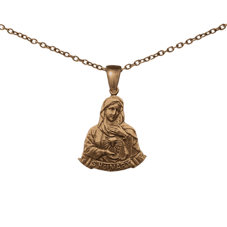 Vintage Bronze Immaculate Heart of Mary Medal