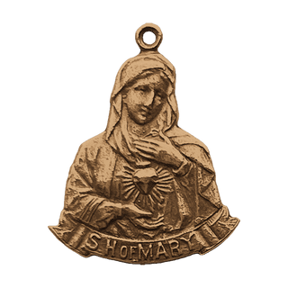 Vintage Bronze Immaculate Heart of Mary Medal
