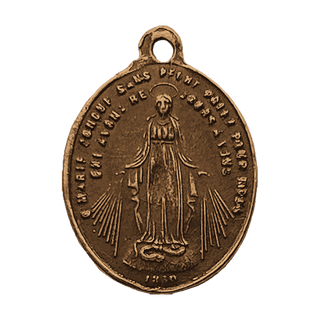 Vintage Bronze St. Michael, Protector of France Medal — reverse