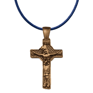Vintage Bronze Crowned Christ Crucifix, Eastern Europe
