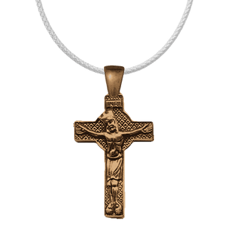 Vintage Bronze Crowned Christ Crucifix, Eastern Europe
